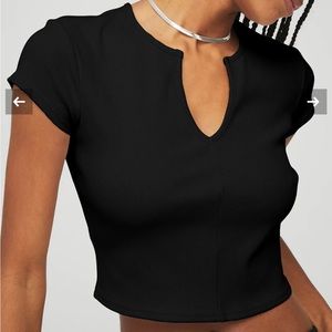 Ribbed Cropped Savvy Short Sleeve